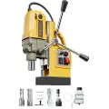Vevor magnetboremaskine, 1200W motor 1,6 tomme borediameter, 2810 lbf elektrisk magnetboremaskine, med 2 kernebor, variabel hastighed, boremaskine til metaloverflader, boligforbedringsindustri, gul