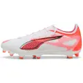 Puma ULTRA 5 PRO FG/AG Football Boots Unisex, Shoes, White/Black/Glowing Red, 48