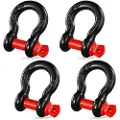 Vevor 4 pakke 5/8" D ringsjækle med 3/4" skruetap 28660 lbs brudstyrke