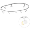 QAZQA Modernt skinnesystem med 8 spots hvid 1-faset oval 200 cm - Iconic Jeana