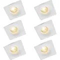 QAZQA Sæt med 6 indbyggede spotlights hvid 12 cm rund - Gypsy Stucco