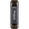 Transcend ESD310 SSD - 256GB - Sort - Ekstern SSD - USB 3.2 Gen 2x1