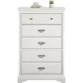 Dorel Home - Kommode med fem skuffer Bristol - Hvid - Kommoder - - Homeroom