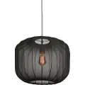 Steinhauer Japandi pendellampe sort med stofskærm 45 cm - Sable