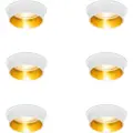 QAZQA Sæt med 6 moderne indbygningsspots hvid med guldinteriør - Insta