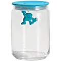 Alessi Køkken opbevaringsglas GIANNI 900 ml, blåt låg, glas, Alessi