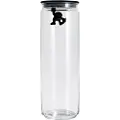 Alessi Køkken opbevaringskrukke GIANNI 2 l, sort låg, glas, Alessi