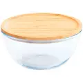 SmartaSaker - Skål med bambuslåg 2600 ml - Transparent - Opbevaringsbeholdere - - Homeroom