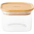 Pebbly - Firkantede dåser med bambuslåg 500 ml - Transparent - Opbevaringsbeholdere - - Homeroom