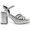Mustang Mustangtil kvinder. 59609 Britt sølvfarvede sandaler (36), Sølvfarvet, 5-8 cm, Spænder, Casual
