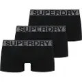 Superdry Superdrytil mænd. M3110450B Pakke med 3 boxershorts Marca sort (XL), Afslappet, Bomuld