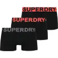 Superdry Superdrytil mænd. M3110450B Pakke med 3 boxershorts Marca sort (L), Afslappet, Bomuld