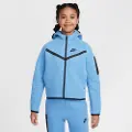 Nike Sportswear Tech Fleece-hættetrøje med fuld lynlås til piger - blå