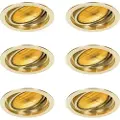QAZQA Sæt med 6 moderne indbygningsspots guld justerbare - Coop 111 Honey