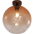 QAZQA Art Deco loftslampe mørk bronze med brunt glas - Sandra