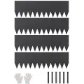 Vevor Stål Landskabskant, 4 pakker 40 x 12 tommer Rustbestandig Metal Landskabskant, Bøjelig Havekant, Kraftig Plænekant, Nem at Installere, Blomsterbed Havestideler Sort