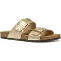 Geox GEOXtil kvinder. D55Y3I 000BN Gyldne Brionia-sandaler i læder (36), Guldfarvet, Fast, Ingen, Casual