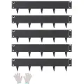 Vevor Stål Landskabskant, 5 pakker 39 x 5 tommer Rustbestandig Metal Landskabskant, Bøjelig Havekant, Kraftig Plænekant, Nem at Installere, Blomsterbed Havestiopdeler Sort