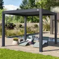 PRIMEYARD 3x3m Pergola, lameltag, antracitgrå