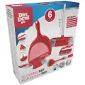 Dirt Devil Rengøringssæt med 6 dele - kost, fejebakke, håndbørste osv.
