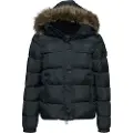 Superdry Superdrytil kvinder. W5011178A Kort mellemlang jakke med hætte, sort (XS), Casual, Nylon