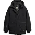 Superdry Superdrytil kvinder. W5011596A City quiltet parka sort (XS), Casual, Polyester