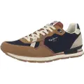 Pepe Jeans Pepe Jeanstil mænd. PMS40029 Brit Cover brune træningssko i læder (45), Fast, Ruskind, Blonder, Casual