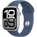 Apple Watch Series 10 GPS 42mm - Silver Aluminium Case with Denim Sport Band - S/M