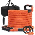 Vevor 7/8" x 30' Kinetic Recovery trækrep 30580lbs, kraftig off-road-snatch-strop med 2 bløde sjækler (41750lbs) Ekstrem duty 30% elasticitet Energi-snatch-strop Jeep Car Truck ATV UTV SUV-traktor