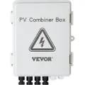 Vevor PV kombinationsboks, 4-strenget, solcellekombinationsboks med 15A mærkestrømsikring, 63A afbryder, lynafbryder og solcellestik, til On/Off Grid Solar Panel System, IP65 vandtæt