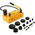 Vevor 15 tons hydraulisk knockout stansedrevsæt Hulværktøj 1/2"-4" med 10 matricer