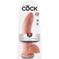 King Cock 9 - stor sugekop dildo med testikler (23 cm) - natur