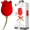 Pretty Love Rose Lover - 2in1 slikke klitoris vibrator (rød)