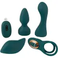Couples Choice - 4i1 justerbar fjernbetjent vibrator (turkis)
