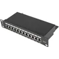 Lanberg PPF6-9012-B Patch Panel 12-Port 1U 10" Cat6 FTP Shielded Black