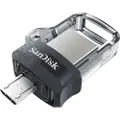 SanDisk Ultra Dual Drive M3.0 32gb Usb Type-a / Micro-usb Sort, Sølv, Transparent