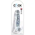 King Cock Clear 8 - sugekop, med testikler dildo (20cm)