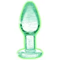 Booty Sparks Glow in the Dark S - glas anal plug (gennemsigtig)