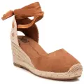 Xti Xtitil kvinder. 14384101-CAMEL Sandaler i læder 143841 brun (39), 5-8 cm, Ruskind, Blonder, Casual