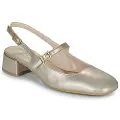 Hispanitas Hispanitastil kvinder. HV253818 Ballerinaer i gyldent portvinlæder (40), Guldfarvet, 3-5 cm, Spænder, Casual