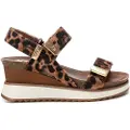 Xti Xtitil kvinder. 14459201-CAMEL Sandaler 144592 brun (41), 5-8 cm, Spænder, Casual, Dyreprint