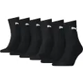 Puma Unisex Short Crew Socks 6 pack, Clothing, Black, 35-38