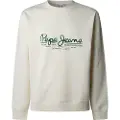 Pepe Jeans Pepe Jeanstil mænd. PM582832 Sweatshirt Dumas Crew hvid (M), Casual, Bomuld, Bæredygtig
