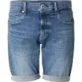 G-Star G-Startil mænd. D10481-D634-H096 Kort 3301 Slim Denim blå (36), Casual, Økologisk bomuld, Bæredygtig