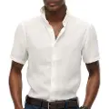 Superdry Superdrytil mænd. M4010937A Ferieskjorte hvid (XXL), Casual, Linned, Korte ærmer