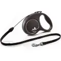 Flexi Black Design snorline sort, 5 m - S: op til 12 kg