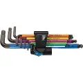 Wera 950 SPKL/9 SM HF Multicolour vinkelnøglesæt, metrisk, BlackLaser, med holdefunktion, 9 dele