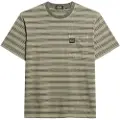 Superdry Superdrytil mænd. M1012043A Struktureret, stribet t-shirt med grøn lomme (S), Casual, Bomuld, Korte ærmer