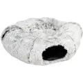 Duvo+ Snug Cat Tunnel & Donut Bed - 80 x 80 x 25 cm - lysegrå