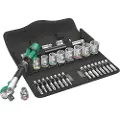 Wera Zyklop speed-skralde-sæt 1/4" el. 3/8" metr. tilslutning, SA6/SB6